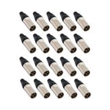 Hepa Merz SFC-M11-20X 20 Adet 3 Pinli XLR Canon Erkek Silver Konnektör Paketi