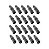 Hepa Merz SFC-M21-20X 3 Pinli Canon Erkek XLR Siyah Konnektör Paketi (20 ADET)