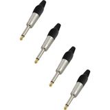 Hepa Merz SFC-M63-4X 6.35MM Mono Jack Gitar Jack Erkek Jak (4 Adet) - Standart