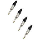 Hepa Merz Sfc-M63-4X 6.35Mm Mono Jack Gitar Jack Erkek Jak (4 Adet)