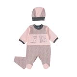 hepbaby Pembe, Kedi Desenli, Önlüklü Bebek Tulum Takımı