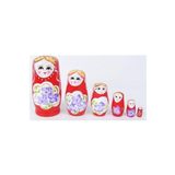 HEPBİMODA Ahşap Matruşka Kırmızı Bebek 5 Li