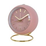 HEPBİMODA Retro Saat Masa Saati Çalar Saati Metal Pembe