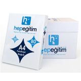Hepeğitim A4 Fotokopi Kağıdı 80Gr 1 Koli 5 Paket 2500 Sayfa