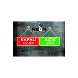 hepenuygun Açık Kapalı Çift Yön Kapı Tabelası, Mağaza Açık Kapalı Yazısı, 10x30cm