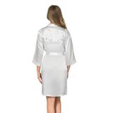 Hepici Arias Closet Beyaz Kısa Saten Bride Sabahlık