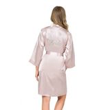 Hepici Arias Closet Pudra Kısa Saten Bride Sabahlık