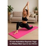 HEPİTOP 10 mm Kalınlıkta Kaymaz Yoga ve Pilates Matı – Egzersiz Spor Minderi 185 x 61 Cm