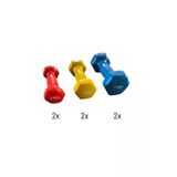 HEPİTOP 6 Kg Vinly Kaplı Dipping Dumbbell Set Kadınlar İçin Çantalı Dambıl Set 0,5 kg, 1 Kg, 1,5 kg