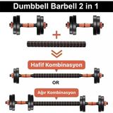 Hepitop Halter ve Dambıl Seti Fonksiyonel Ağırlık ve Vücut Geliştirme Aleti - 1,15 kg - Siyah
