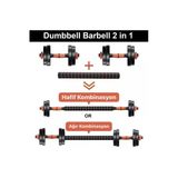 HEPİTOP Halter Ve Dambıl Seti Fonksiyonel Ağırlık Ve Vücut Geliştirme Aleti 15 Kg