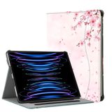 Hepix iPad Pro 12.9 Kılıf 2022 2021 2020 2018 Kiraz Çiçeği 6. 5. 4. 3. Nesil Kalem Tutuculu, Kedi Çiçek Pembe Çiçekli Çok Açılı Stand Cep Koruyucu Deri Kılıf Otomatik Uyku Uyandırma