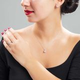 HepNaturel Starlight Diamond Pırlanta Montür Aşk Temalı 925 Ayar Gümüş Bayan Tektaş Yüzük