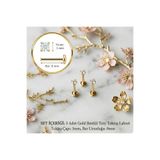 Heppii 3 Adet Mini Tektaş Cerrahi Çelik Piercing Tragus Helix Kıkırdak Conch Gold- Gümüş Renk 8 mm 3 mm Taş