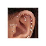 Heppii 3 MM Tektaş Cerrahi Çelik Piercing Tragus Helix Kıkırdak Conch Gümüş Renk 6 Mm