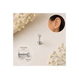 Heppii 3 MM Tektaş Cerrahi Çelik Piercing Tragus Helix Kıkırdak Conch Gümüş Renk 8 Mm