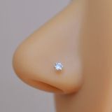 Heppii 925 Ayar Tektaş Hızma Taşlı Burun Piercing 3 Mm