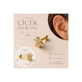 Heppii Cerrahi Çelik Çiçek Piercing Tragus Helix Conch Kıkırdak Lob Gold Renk