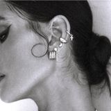 Heppii Gümüş Haç Piercing Tragus Helix Kıkırdak Zirkon Cross Piercing