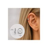 Heppii Gümüş Renk Cerrahi Çelik Yıldız Modelli Halka Tragus Piercing Helix Lob Kıkırdak