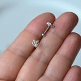 Heppii Hologram Çiçek Helix Piercing Kıkırdak Cerrahi Çelik Gümüş Renk