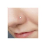 Heppii L Model Düşmeyen Çelik Hızma 3 mm taşlı Tektaş Burun Piercingi
