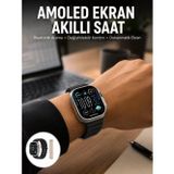 Hepsi Bayi 49mm Akıllı Saat Amoled Ekranlı Kadın Erkek Kol Saati Plastik Kordon Yeni Nesil