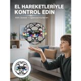 Hepsi Bayi LED Işıklı Futbol Topu Mini Drone Akıllı Sensörlü El Kontrollü