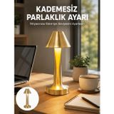 Hepsi Bayi LED Masa Lambası 3 Renk Ayarlı Şarjlı Kablosuz Modern Tasarım Yeni Nesil