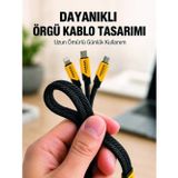 Hepsi Bayi USB 3'ü 1 Arada Şarj Kablosu 240W PD Destekli Çoklu Şarj Kablosu