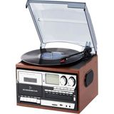 Hepsi Bir Arada Elektrikli Vintage Plak Çalar CD Çalar Kaset USB Bluetooth Tf Aux Kumandalı Pikap