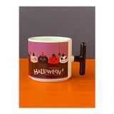 Hepsi Enteresan Happy Halloween Kedili T Kupa, Cadılar Bayramı Kupası, Kedili Kupa