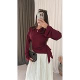 Hepsi Moda Drape Detaylı Asimetrik Bluz - 4211 - Mürdüm ( ÖS )