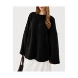 Hepsi Moda Oversize Şönıl Triko Kazak - Siyah