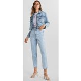 Hepsibitarz Kadın Kar Yıkama Açık Buz Mavi Mom Jeans Denim Kot Orjinal Ithal Pantolon