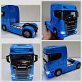 Hepsilazım Oyuncak Tır V8 R730 Taşıyıcı Scania Çekici Kupa S-770 Model Diecast 12 cm Maket Koleksiyon - Mavi