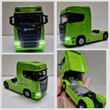 Hepsilazım Oyuncak Tır V8 R730 Taşıyıcı Scania Çekici Kupa S-770 Model Diecast 12 cm Maket Koleksiyon - Yeşil