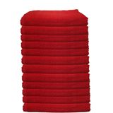 Hepsine Rakip 12li Paket Boya Tutmayan Mikrofiber El Yüz Spor Kuaför Havlusu 50X90 Cm Kırmızı