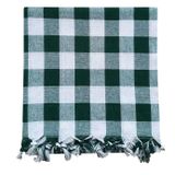 Hepsine Rakip 150x150 Cm Kareli Yer Sofra Bezi Piknik Masa Örtüsü Saçaklı Yeşil