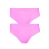 Hepsine Rakip 2li Kadın Orta Yüksek Bel Bikini Ince Lastik Pamuklu Ekonomik - M - L - Pembe