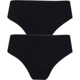 Hepsine Rakip 2li Kadın Orta Yüksek Bel Bikini Ince Lastik Pamuklu Ekonomik - M - L - Siyah