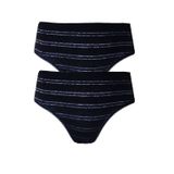 Hepsine Rakip 2li Kadın Sim Çizgili Bikini Yüksek Bel İnce Lastik Ekonomik