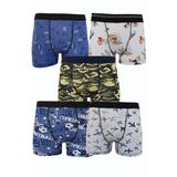 Hepsine Rakip 5li Erkek Çocuk Desenli Boxer Neşeli Ekonomik Pamuklu Paçalı Don - 4 - 5 Yaş - Karışık