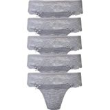 Hepsine Rakip 5li Kadın Dantelli Bikini Külot Pamuklu Arkası Düz Kaliteli Fnd - M - L - Gri