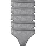 Hepsine Rakip 5li Kadın Dantelli Bikini Külot Pamuklu Arkası Düz - M - L - Gri