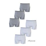 Hepsine Rakip 6lı Erkek Çocuk Likralı Pamuklu Boxer Kaliteli Iç Çamaşır - 5 - 6 Yaş - Beyaz - Gri