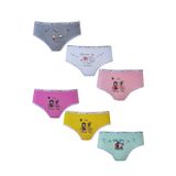 Hepsine Rakip 6lı Kız Çocuk Baskılı Renkli Külot Likralı Slip