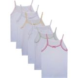 Hepsine Rakip 6lı Kız Çocuk Penye Atlet Ip Askılı Pamuklu Renkli Oyalı Yumuşak - Karışık - 1 - 2 Yaş