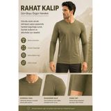 Hepsine Rakip Erkek Termal Fanila Içlik Uzun Kol Şardonlu Atlet - Haki - 2XL