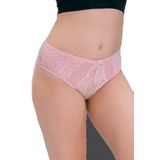 Hepsine Rakip Kadın Büyük Beden Tanga Dantel Detaylı Transparan String Külot Pembe XXL